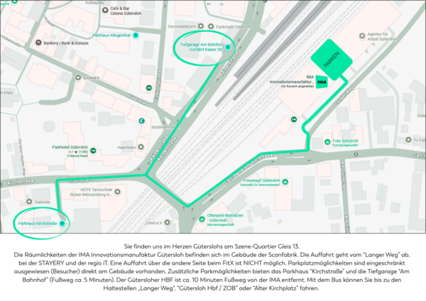 Wegbeschreibung zur IMA und Parkmöglichkeiten