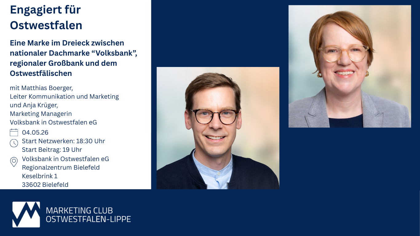 Engagiert für Ostwestfalen - eine Marke im Dreieck zwischen nationaler Dachmarke "Volksbank", regionaler Großbank und dem Ostwestfälischen